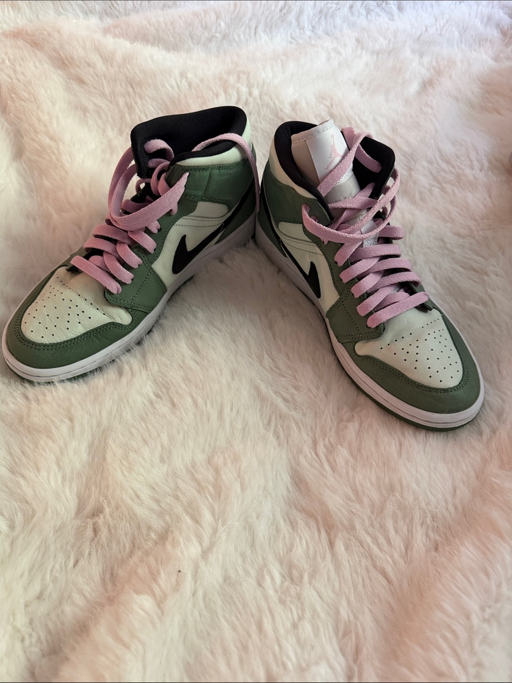 Nike Women's Air Jordan Sneakers in Green, White & Pink